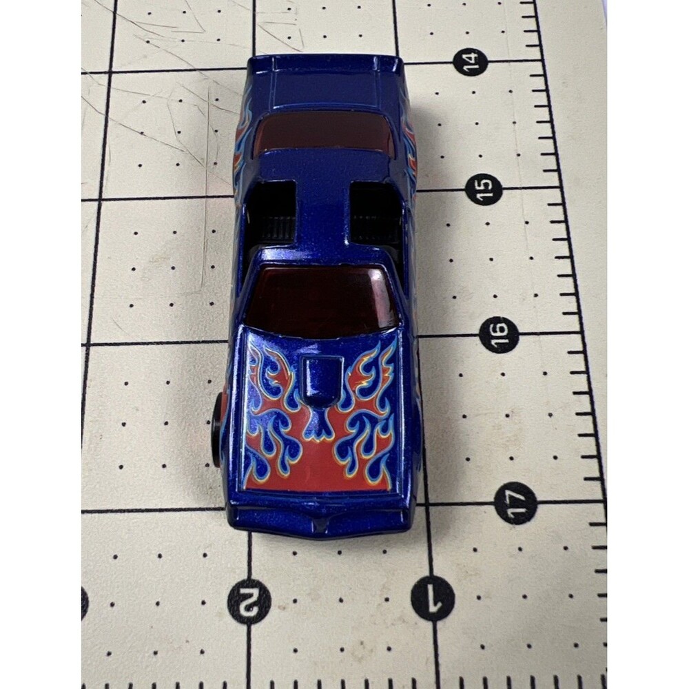 Hot Wheels Pontiac Firebird 1977 Blue With Flames T Tops Red Rims Vintage Car - Picture 7 of 7